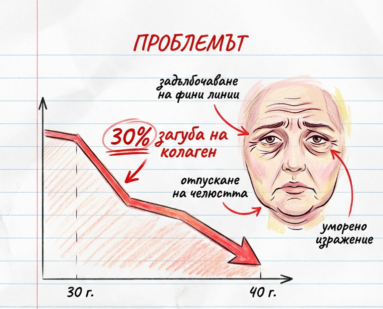 Проблемът - загуба на колаген