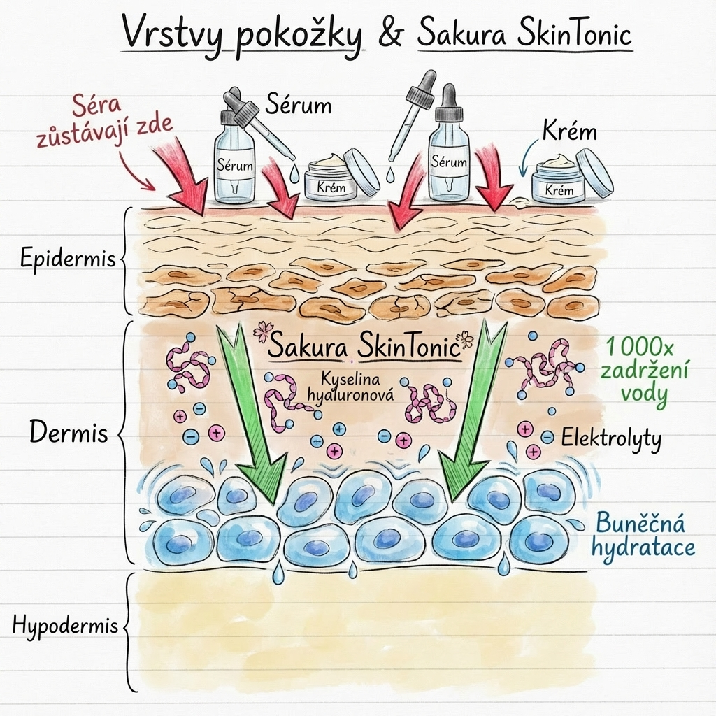 Vrstvy pokožky a Sakura SkinTonic